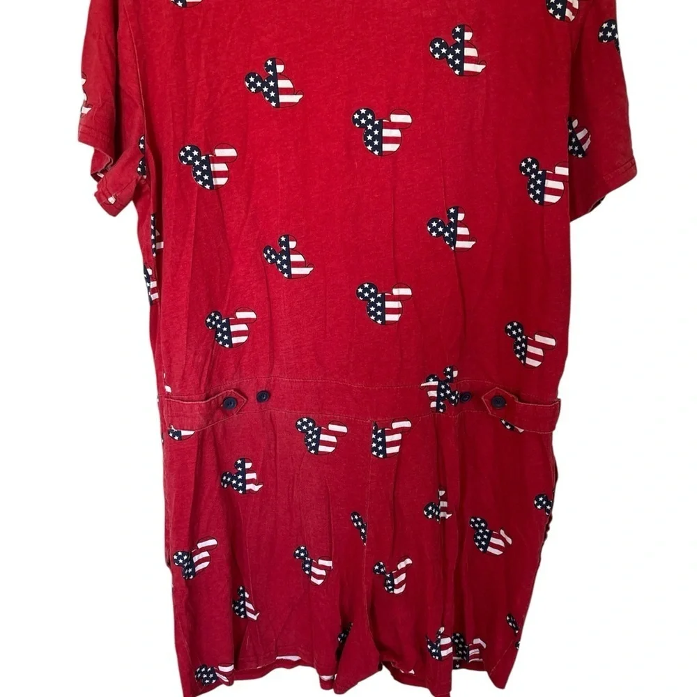 Disney Mickey Mouse Jumpsuit Romper Americana Flag Red